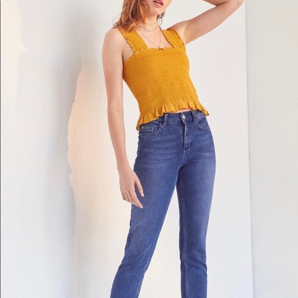 UO Ecote Smocked Y-Back Tank Top